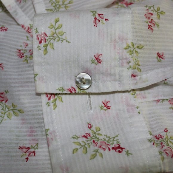 Eddie Bauer white floral button-up blouse - Picture 6 of 6